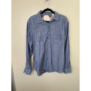 Weatherproof mens Blue Shirt Large long sleeve collared button up 100% cotton